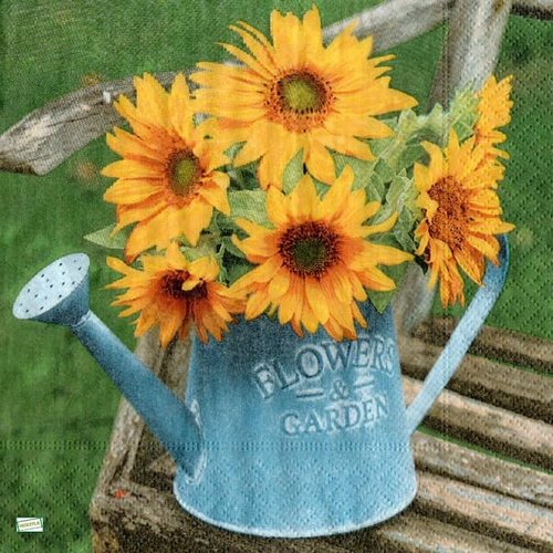 2 serviettes papier - tournesols marguerites-50