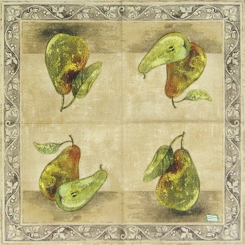 2 serviettes papier - pommes poires -8