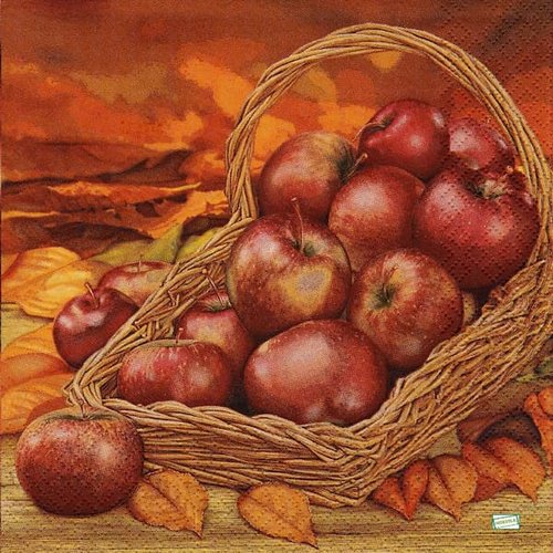 2 serviettes papier - pommes poires -15