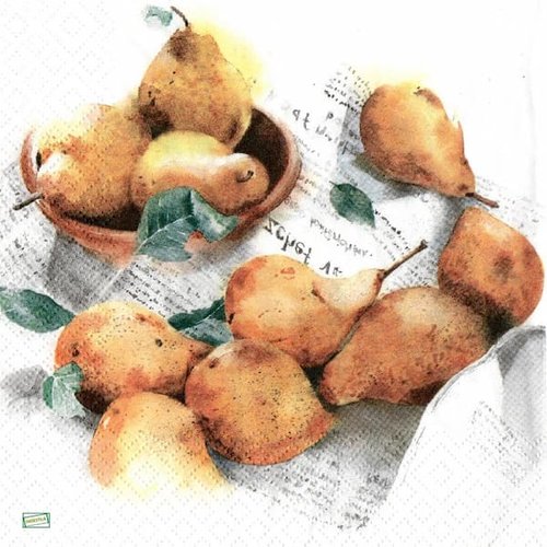 2 serviettes papier - pommes poires -16