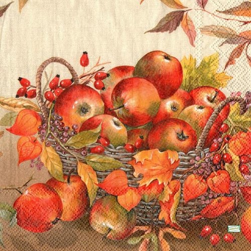 2 serviettes papier - pommes poires -18
