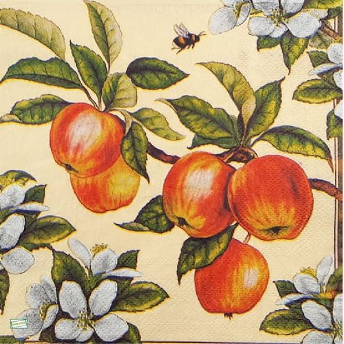 2 serviettes papier - pommes poires -21