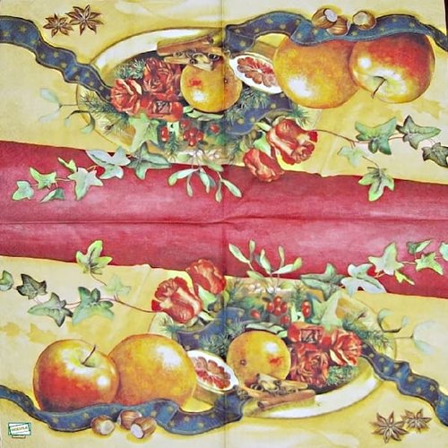 2 serviettes papier - pommes poires -24