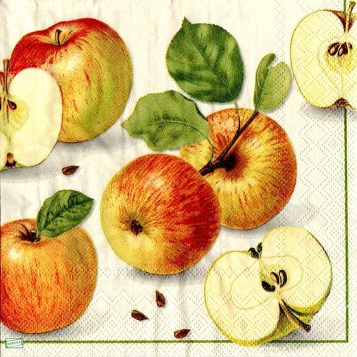 2 serviettes papier - pommes poires -25