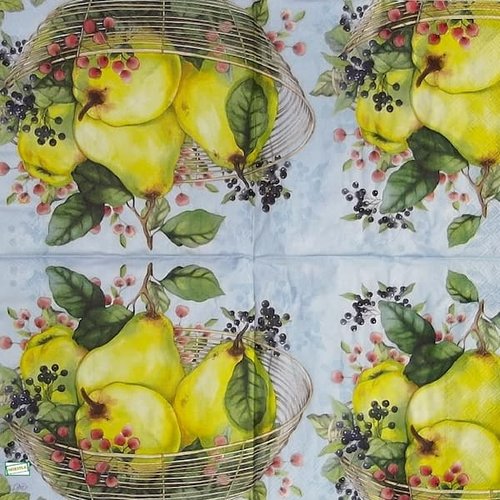 2 serviettes papier - pommes poires -26