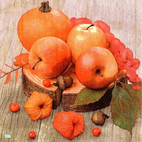 2 serviettes papier - pommes poires -28