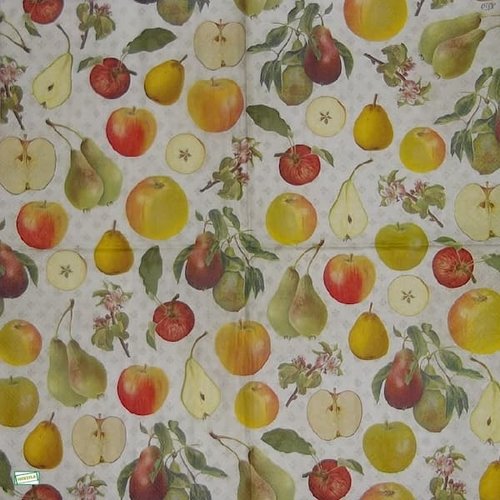 2 serviettes papier - pommes poires -29