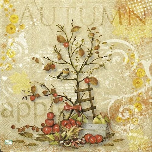 2 serviettes papier - pommes poires -30