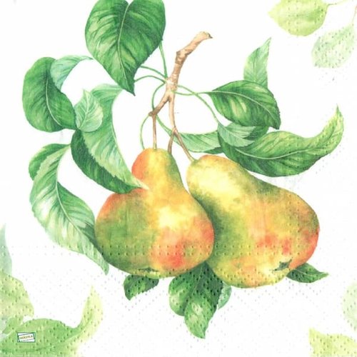 2 serviettes papier - pommes poires -33