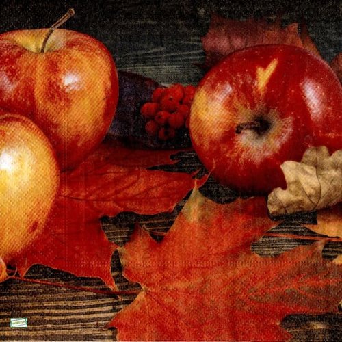 2 serviettes papier - pommes poires -35