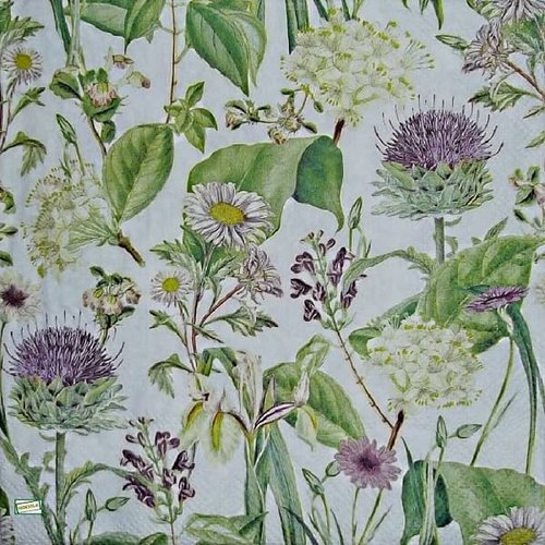 2 serviettes papier  mix de fleurs -8