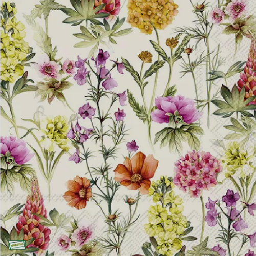 2 serviettes papier  mix de fleurs -14