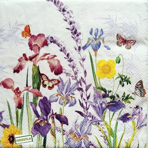 2 serviettes papier  mix de fleurs -20