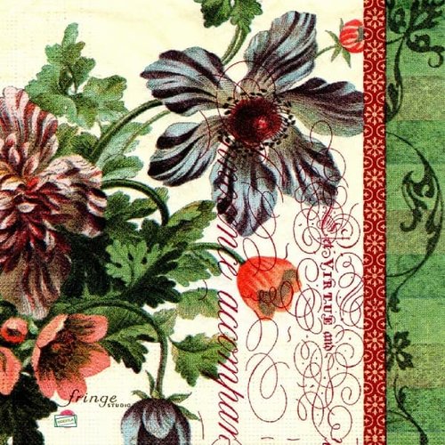 2 serviettes papier  mix de fleurs -29