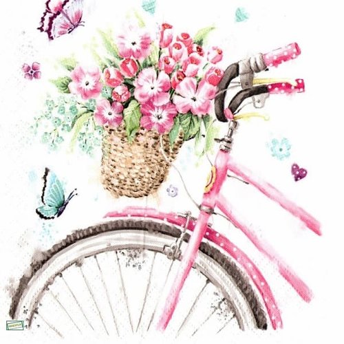 2 serviettes papier  mix de fleurs -31