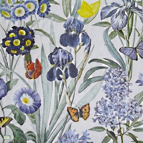 2 serviettes papier  mix de fleurs -33