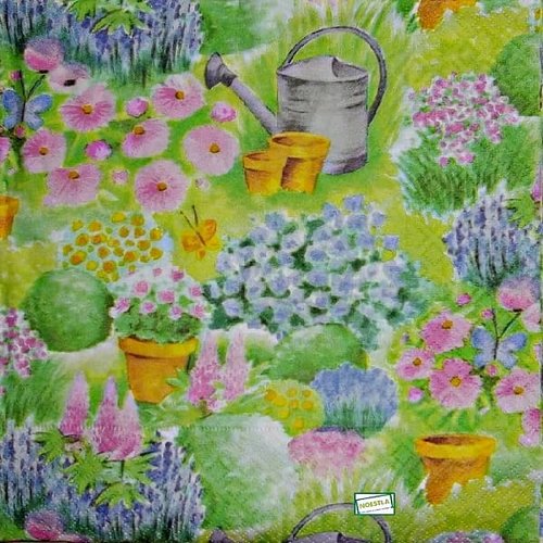 2 serviettes papier  mix de fleurs -56