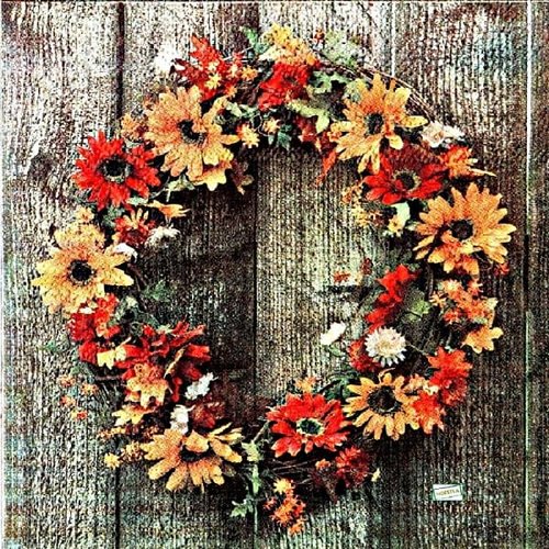 2 serviettes papier  mix de fleurs -76