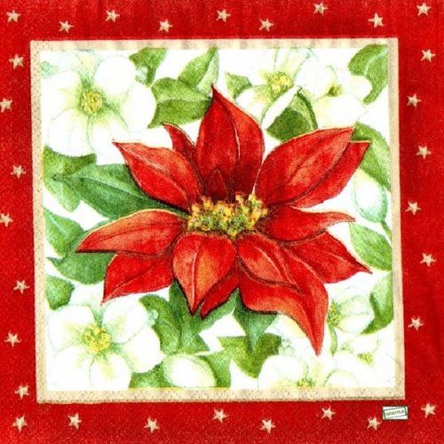 2 serviettes papier  mix de fleurs -85