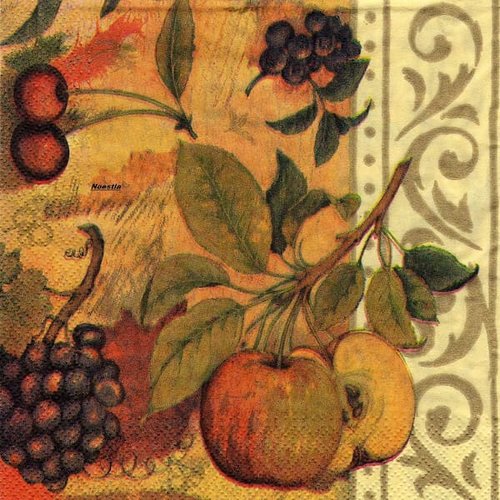 2 serviettes papier - autres fruits -8