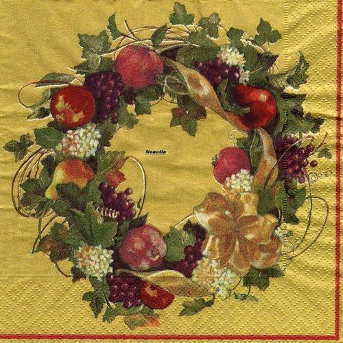 2 serviettes papier - autres fruits -10