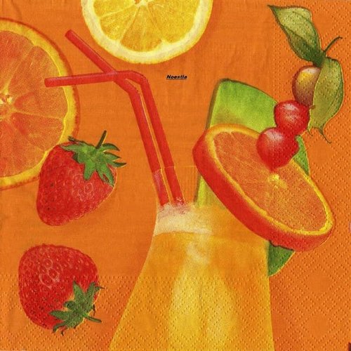 2 serviettes papier - autres fruits -38