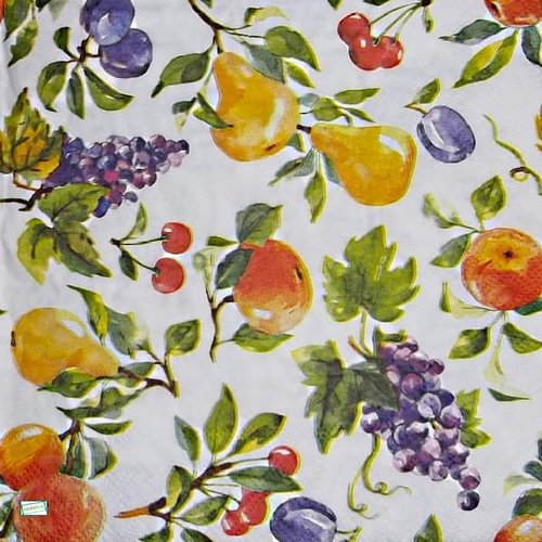 2 serviettes papier - autres fruits -68