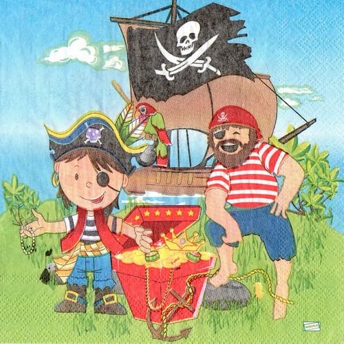 2 serviettes papier - pirates -9