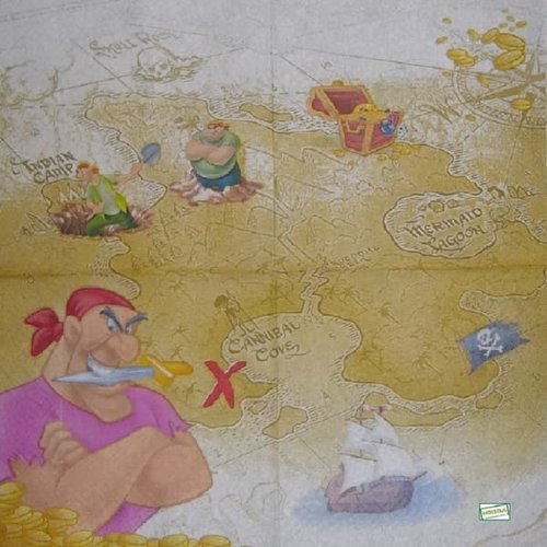 2 serviettes papier - pirates -13