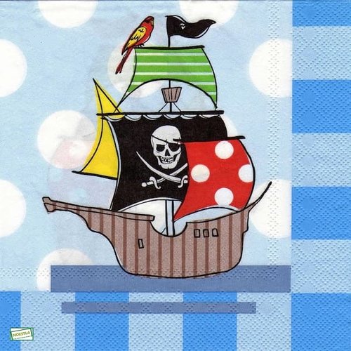 2 serviettes papier - pirates -16