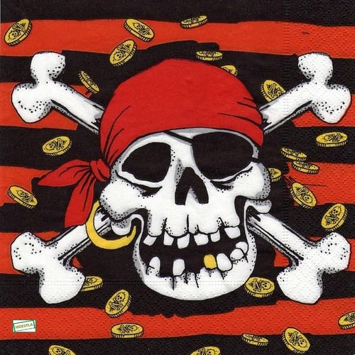 2 serviettes papier - pirates -17