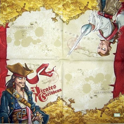 2 serviettes papier - pirates -32