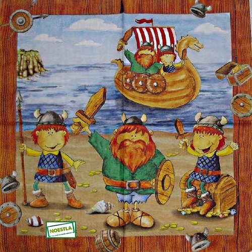 2 serviettes papier - pirates -33