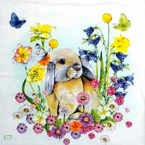 2 serviettes papier - animaux ferme -16