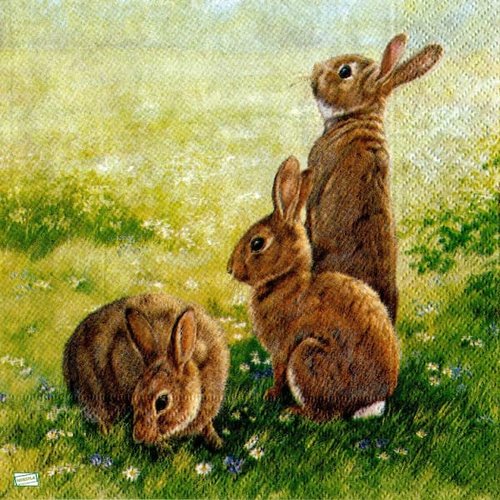 2 serviettes papier - animaux ferme -26