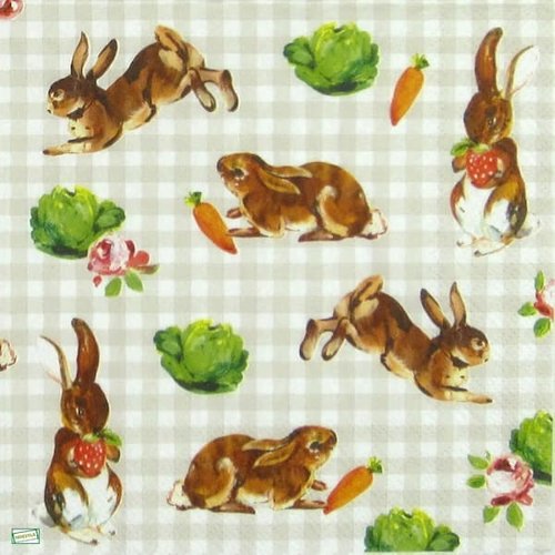 2 serviettes papier - animaux ferme -32