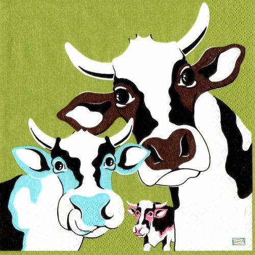 2 serviettes papier - animaux ferme -36