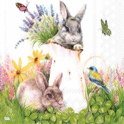 2 serviettes papier - animaux ferme -41