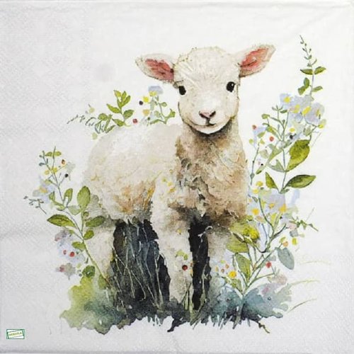 2 serviettes papier - animaux ferme -45