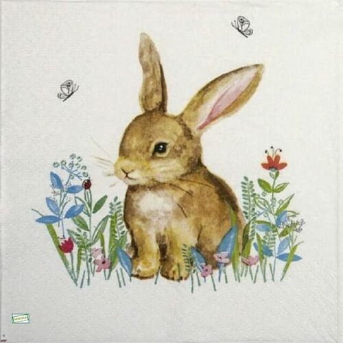 2 serviettes papier - animaux ferme -56