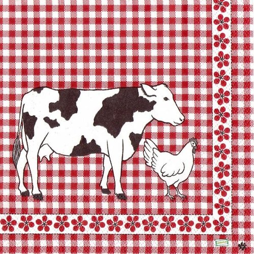 2 serviettes papier - animaux ferme -66