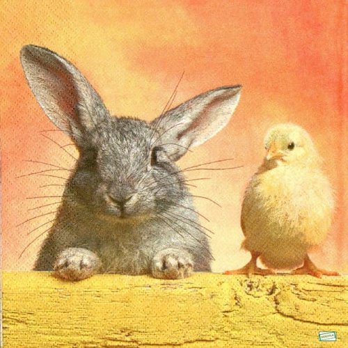 2 serviettes papier - animaux ferme -67