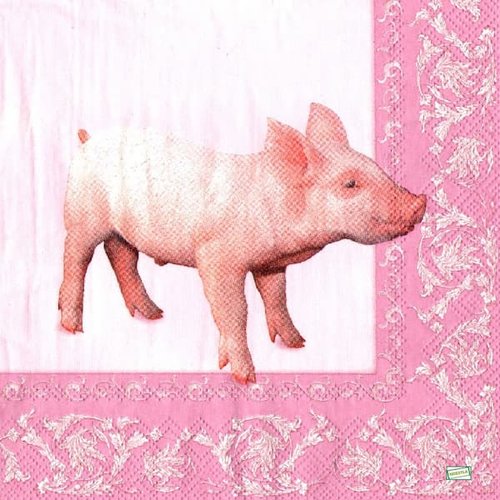 2 serviettes papier - animaux ferme -70