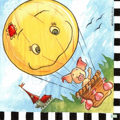 2 serviettes papier - animaux ferme -72