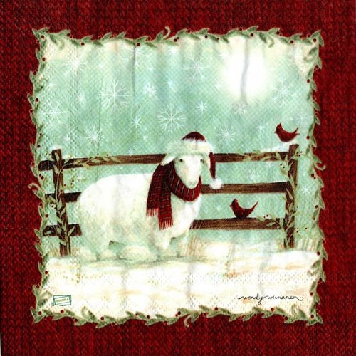 2 serviettes papier - animaux ferme -73