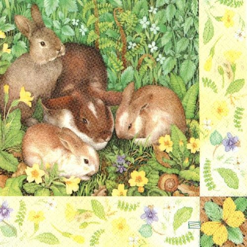2 serviettes papier - animaux ferme -76