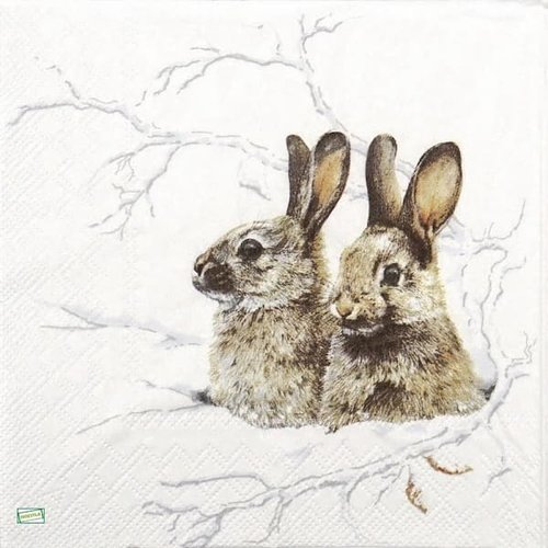2 serviettes papier - animaux ferme -77