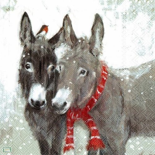 2 serviettes papier - animaux ferme -79
