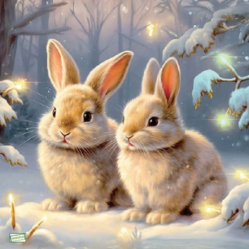 2 serviettes papier - animaux ferme -82