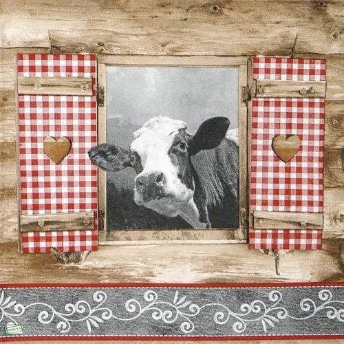 2 serviettes papier - animaux ferme -85